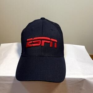 Men's Navy Blue ESPN Baseball Cap Bold Spellout Est 1979 Sports DadCore Logo